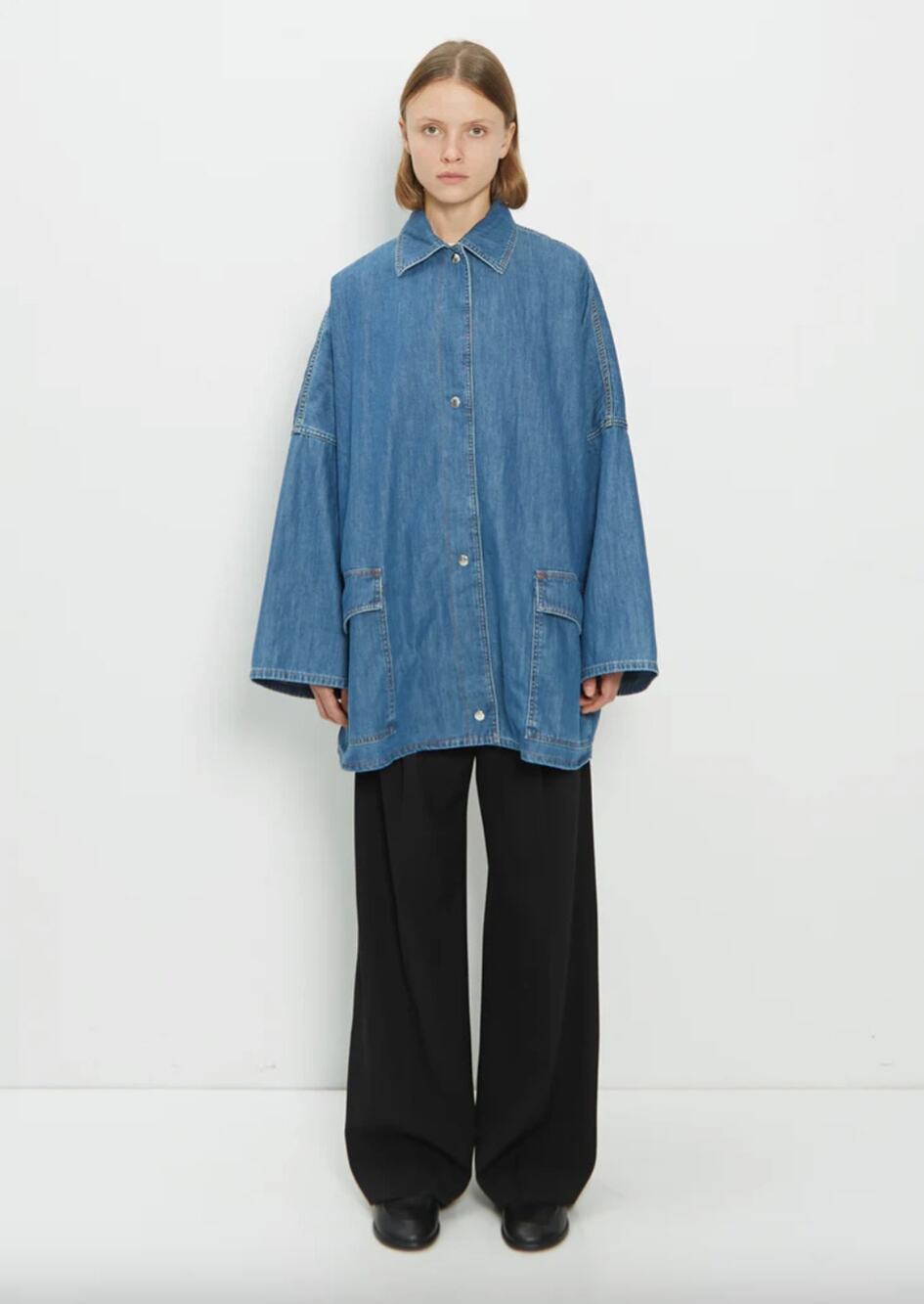Toteme | Oversized Denim Jacket in Soft Blue Chore Coat XS/S